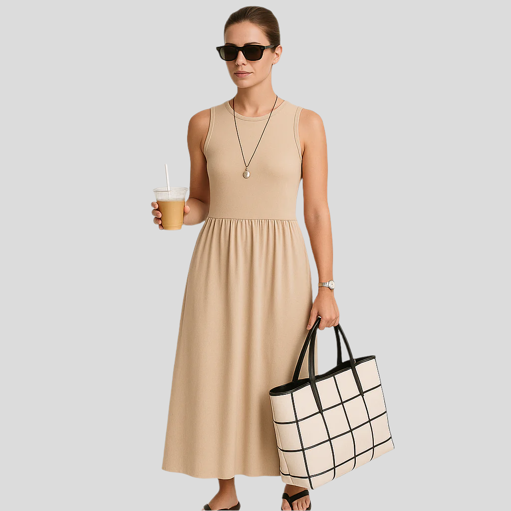 Isla Ärmelloses Casual Maxikleid mit Flatterndem Schnitt