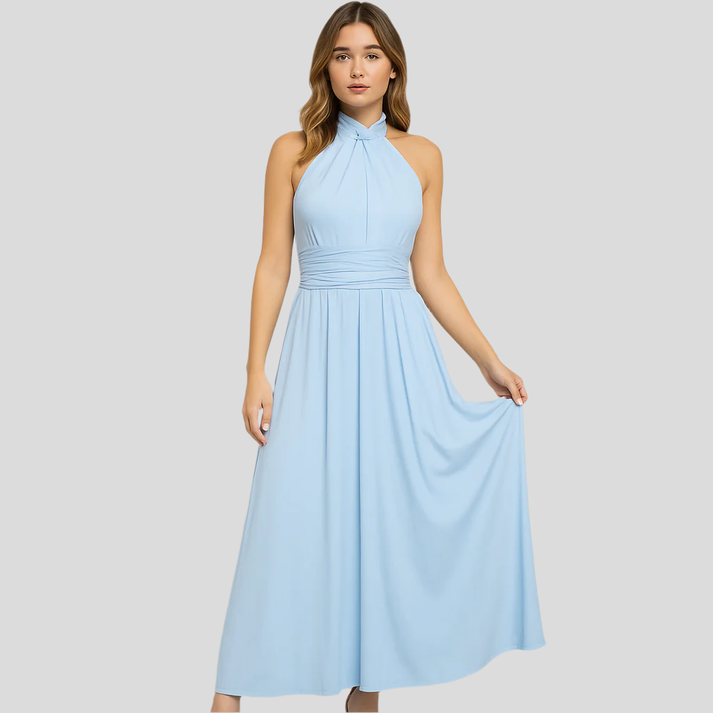 Celeste Ärmelloses Langes Abendkleid mit Überkreuzdesign