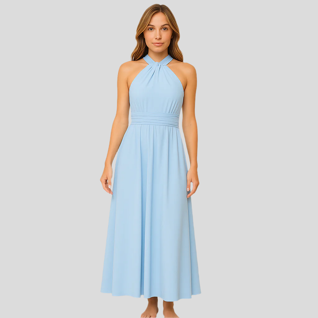 Celeste Ärmelloses Langes Abendkleid mit Überkreuzdesign