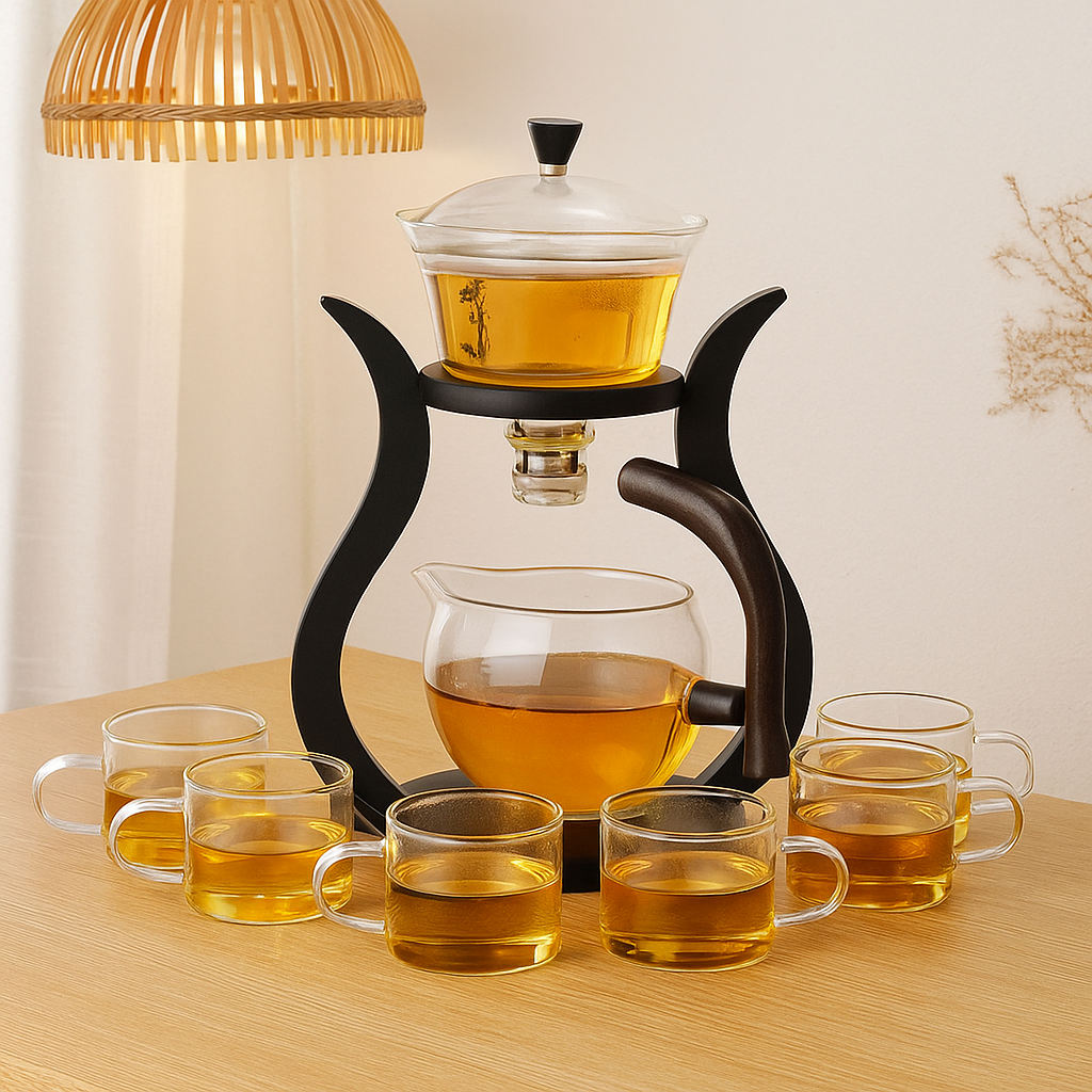 BrewMuse Trockenpour-Set in Glas – Magnetischer Trinkaufsatz und Ergonomischer Griff