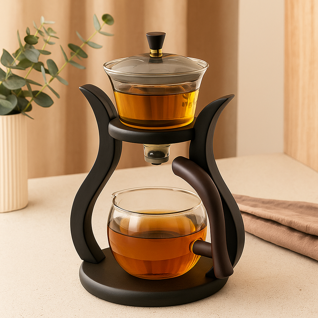 BrewMuse Trockenpour-Set in Glas – Magnetischer Trinkaufsatz und Ergonomischer Griff