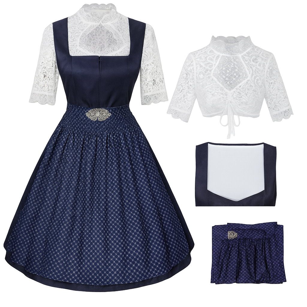 Damen Trachtenkleid – Spitzen-Dirndl für Oktoberfest in München