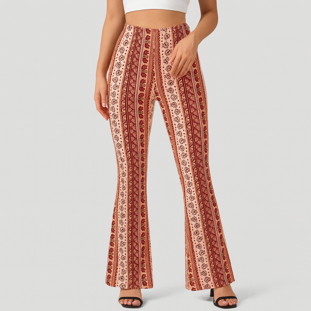 Chelsea – Boho-Schlaghose für Damen – Allover-Print, Slim Fit