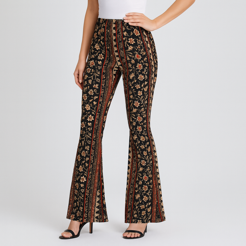 Chelsea – Boho-Schlaghose für Damen – Allover-Print, Slim Fit