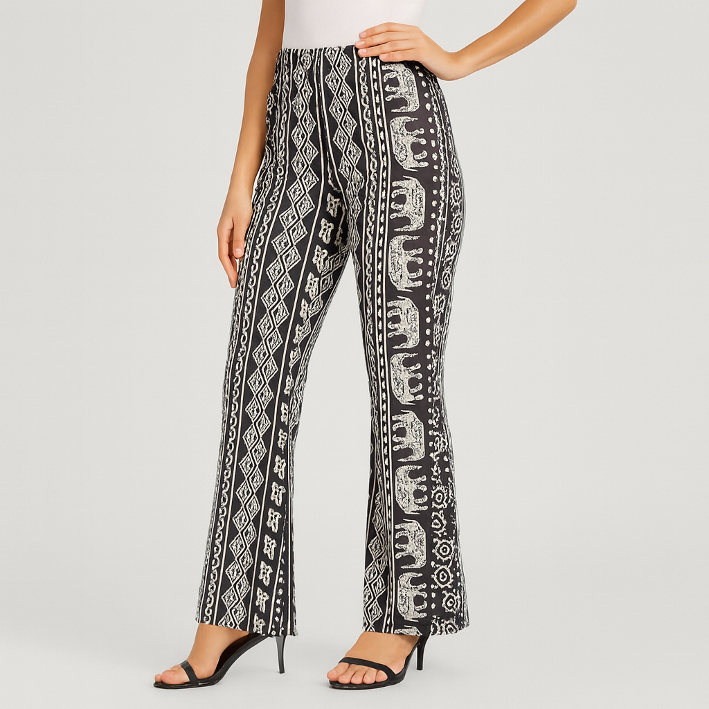 Chelsea – Boho-Schlaghose für Damen – Allover-Print, Slim Fit