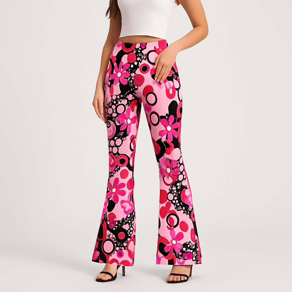 Chelsea – Boho-Schlaghose für Damen – Allover-Print, Slim Fit