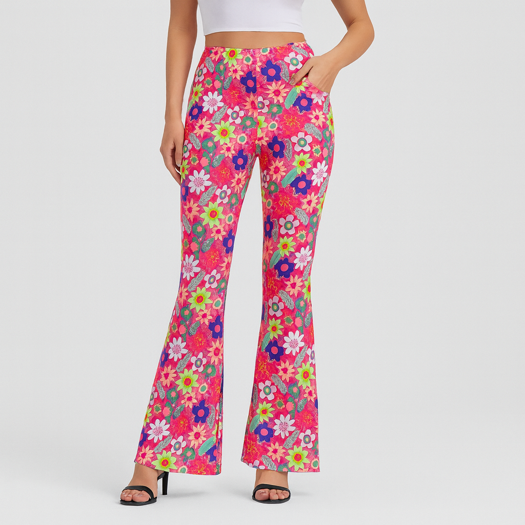 Chelsea – Boho-Schlaghose für Damen – Allover-Print, Slim Fit