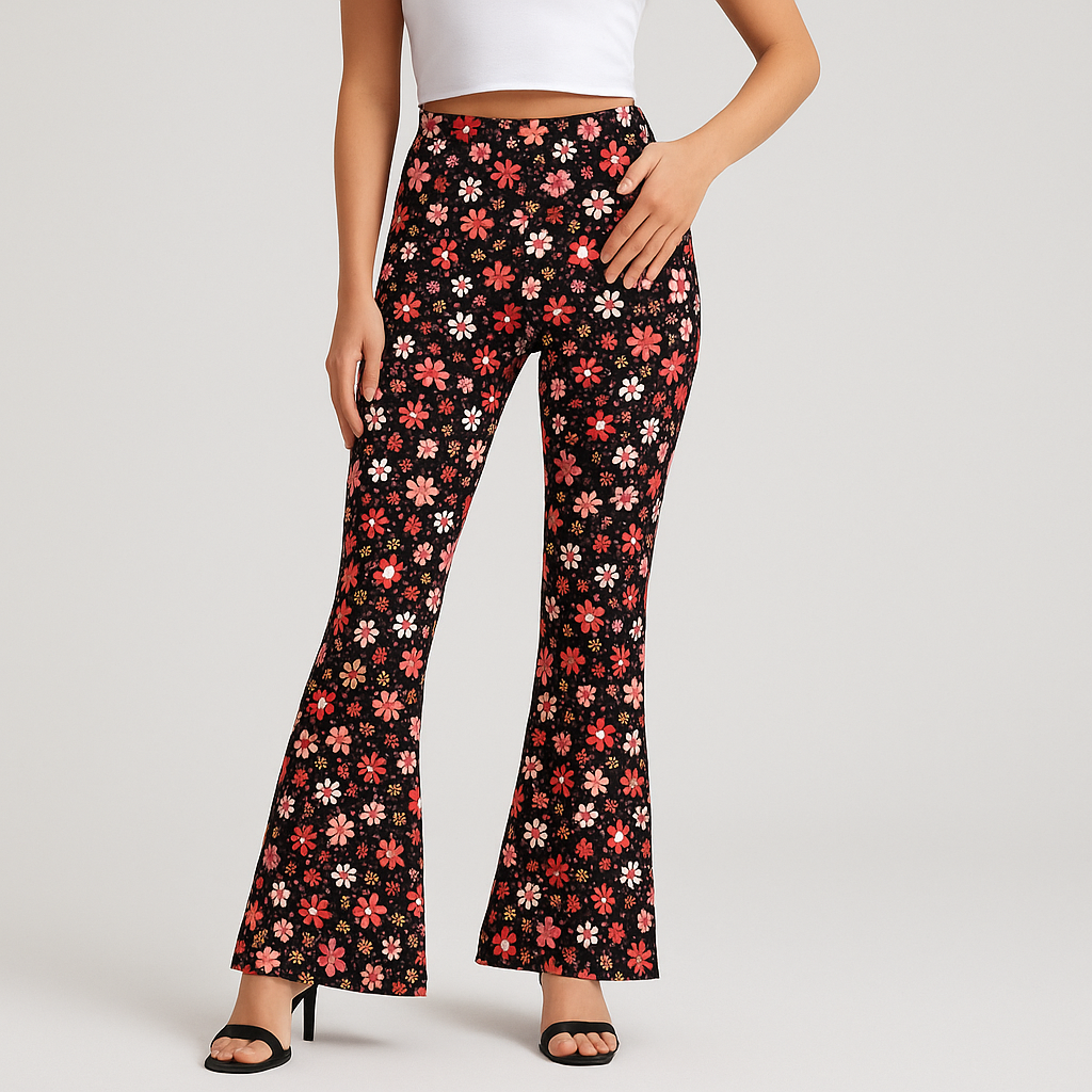 Chelsea – Boho-Schlaghose für Damen – Allover-Print, Slim Fit