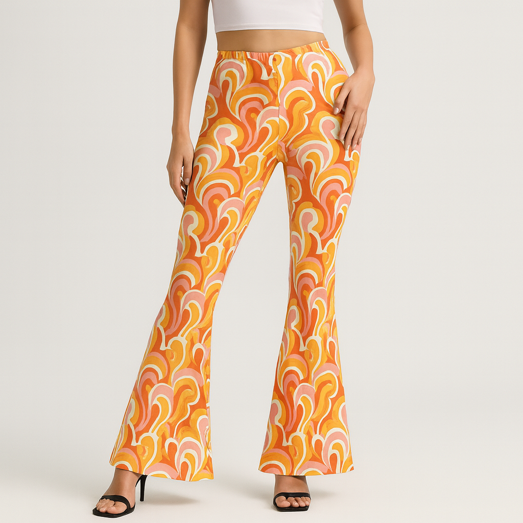 Chelsea – Boho-Schlaghose für Damen – Allover-Print, Slim Fit