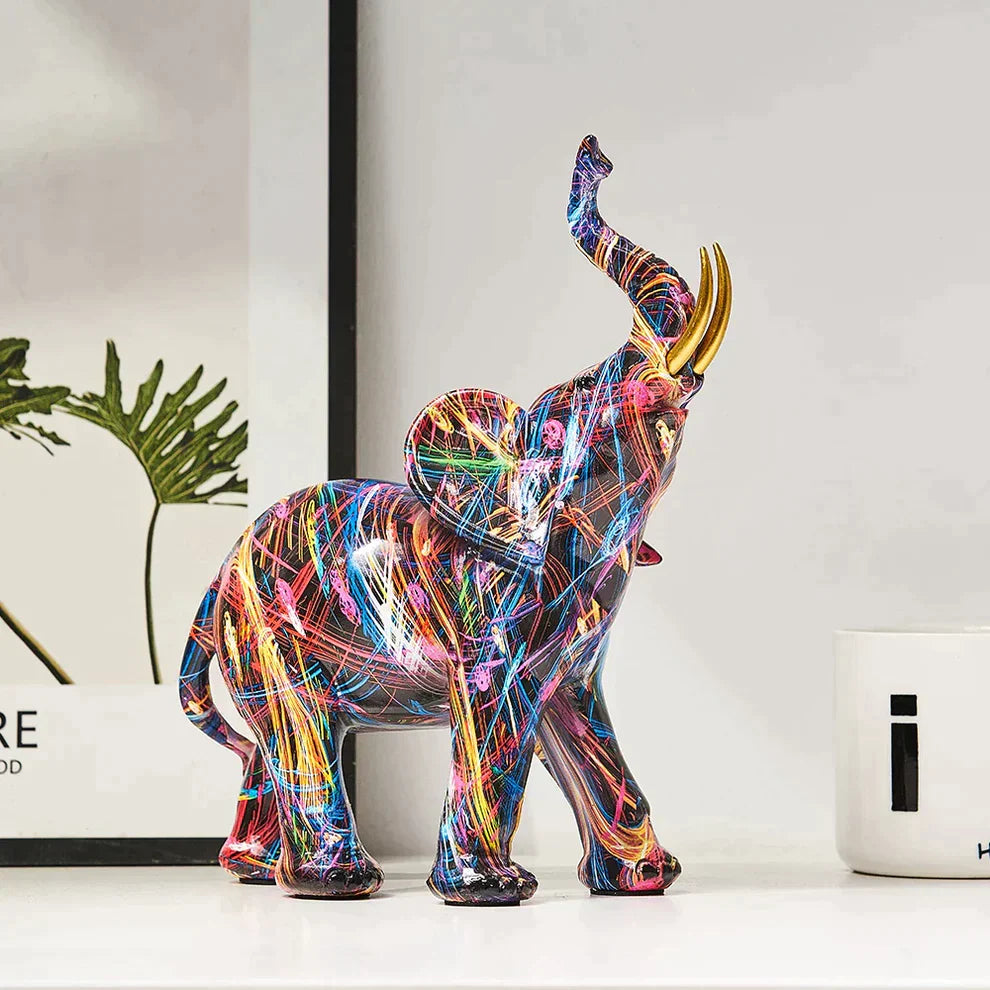 VibrantTrunk – Moderne Elefant Kunst Skulptur