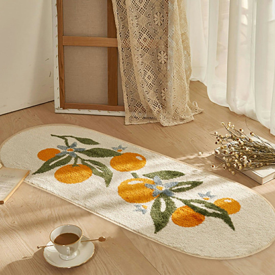 BlossomHaven - Eleganter ovaler Teppich mit Blumencharme für jeden Raum