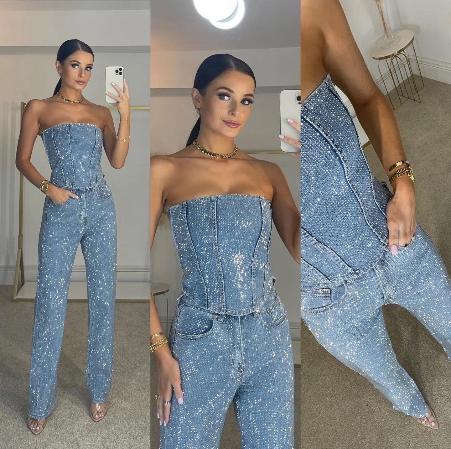 Sofia Ohne Gürtel Jumpsuit – Eleganz und Komfort mit weitem Bein