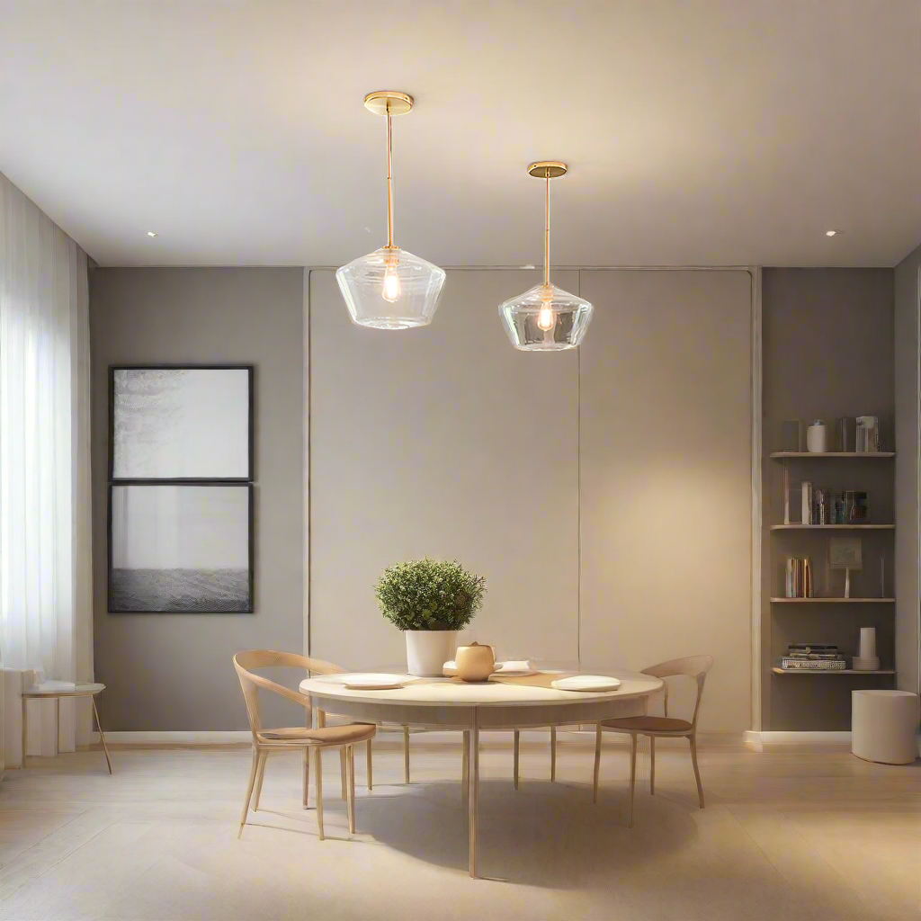 LumaGlow - Elegante Pendelleuchte aus klarem Glas mit Messingfinish