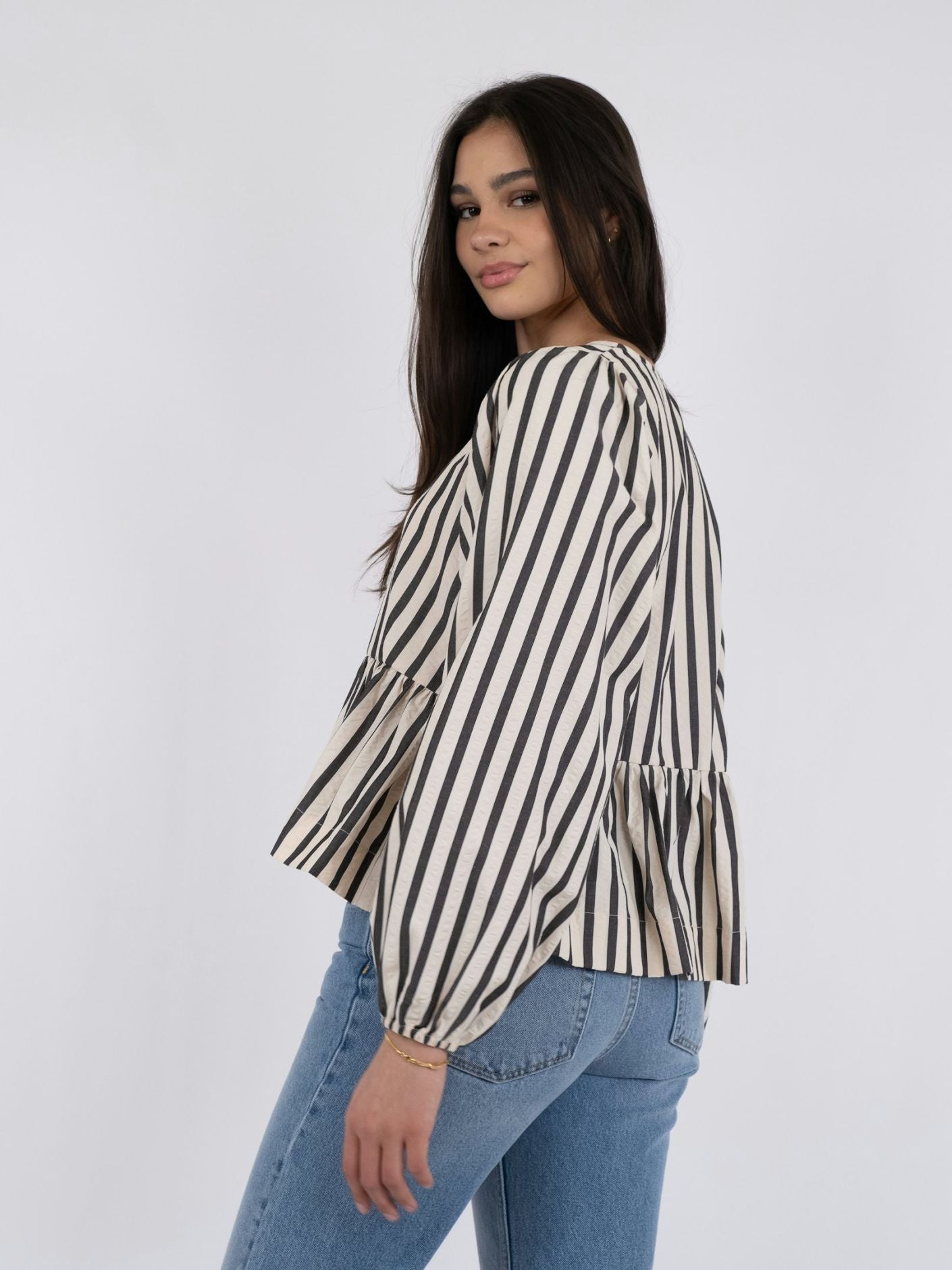 Lily Kontraststreifen Bluse