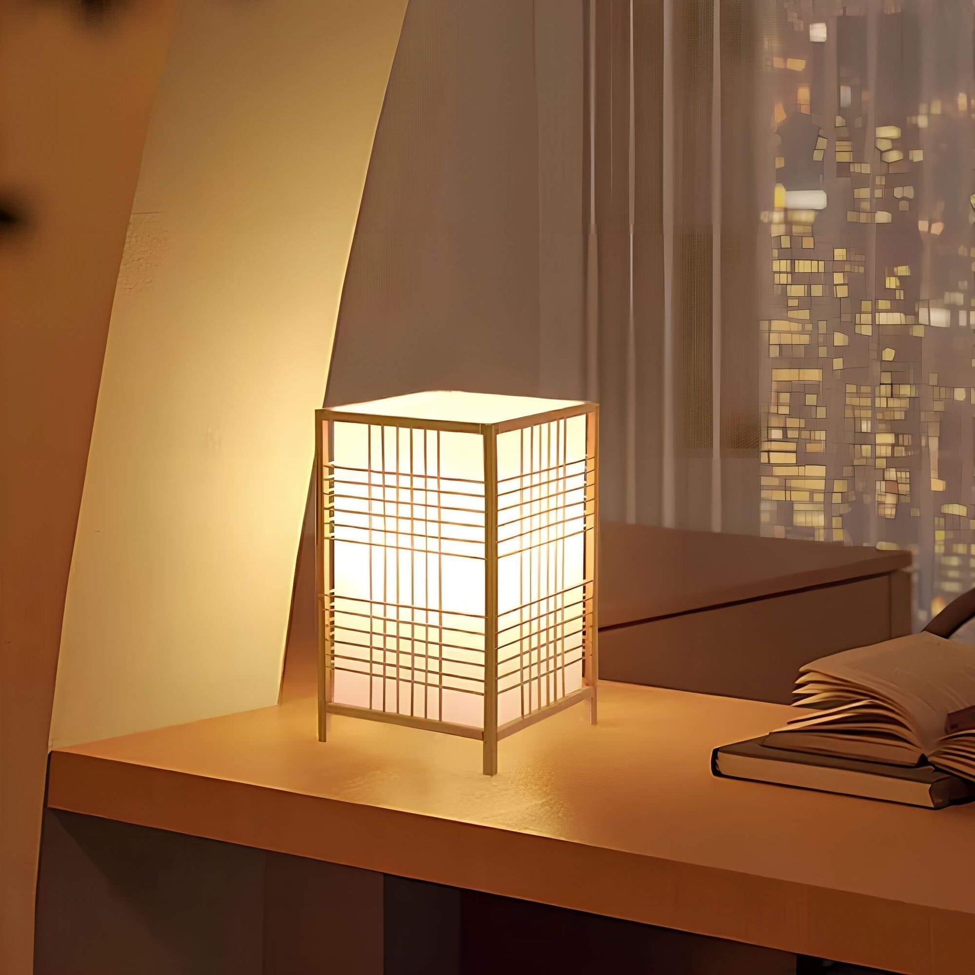 ZenGlow Japanisch inspirierte LED Tischlampe – Einzigartiges Design mit warmer Ausstrahlung