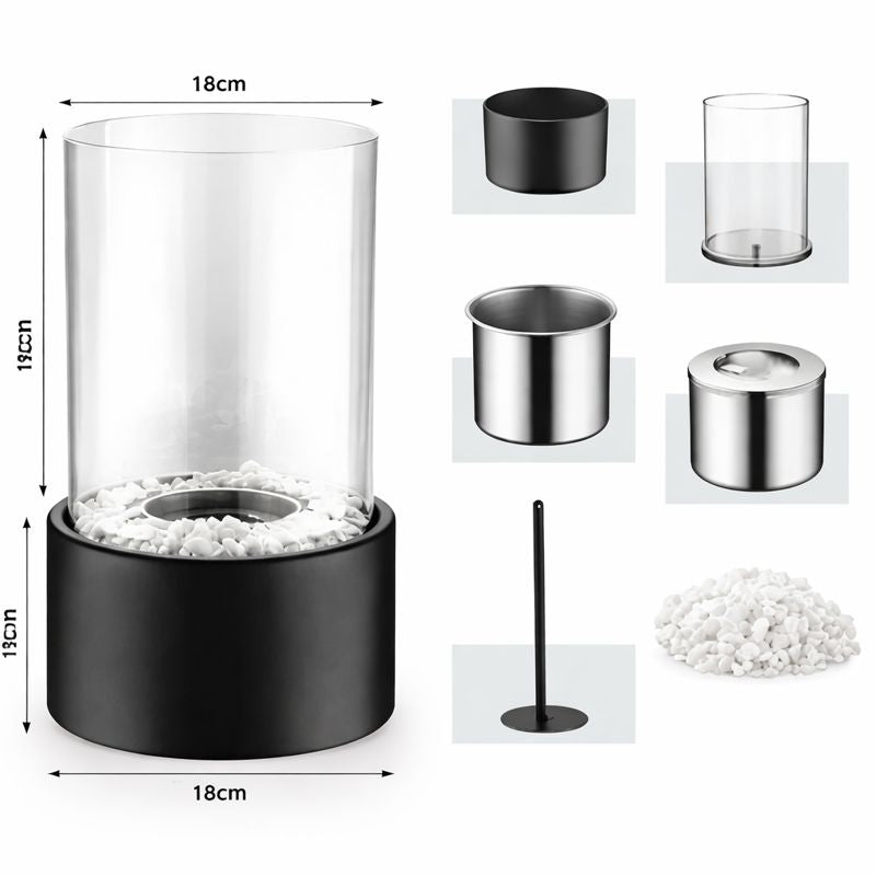 EmberLux | Lampă de masă cu flacără pe etanol