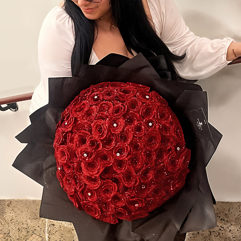 EternaBloom Glitzerrose – Ewiges Blumengeschenk für besondere Anlässe
