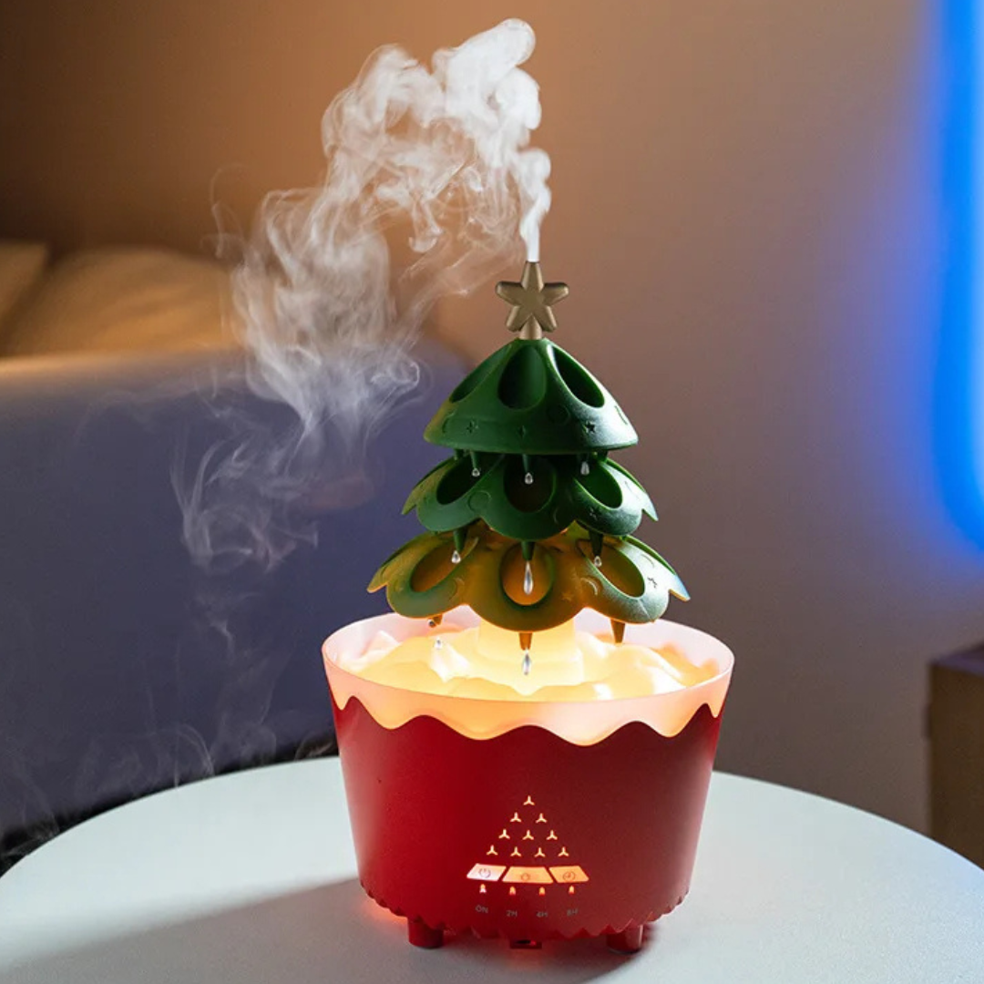 EverGlow - Festliche Holzätherische Aromatherapie LED-Lampe mit Fernbedienung