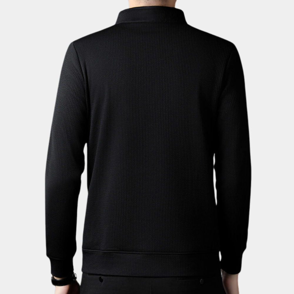 Martin Schlanker Herrenpullover mit Quadratischem Reißverschluss – Komfort und Stil in Einem