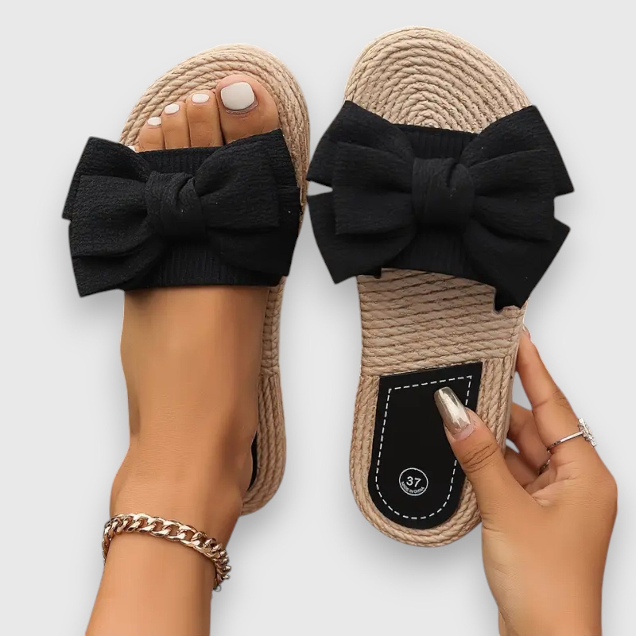 Stephanie - Smarte Schleifen-Knoten Slip-On Sandalen