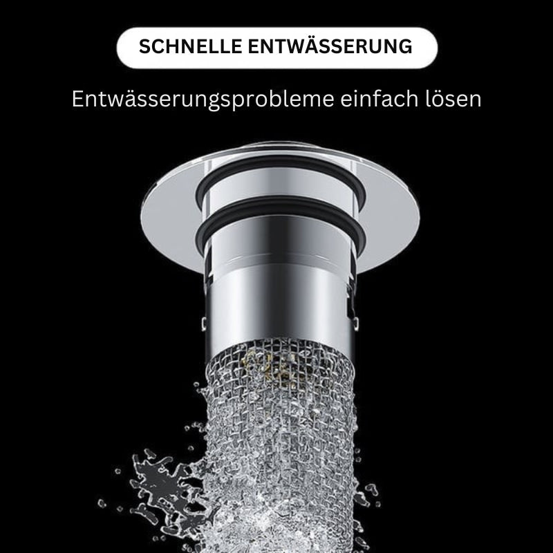 KlarStrøm Filterstopfen mit Haarsieb für Abfluss in Küche und Bad
