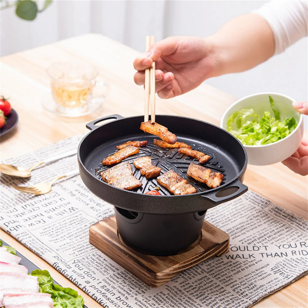 GrillMate - Tragbarer Grill mit Holzuntergrund