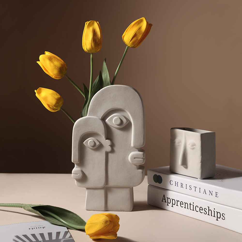FaceForm Skulpturale Bodenvase – Modernes Künstlerisches Statement