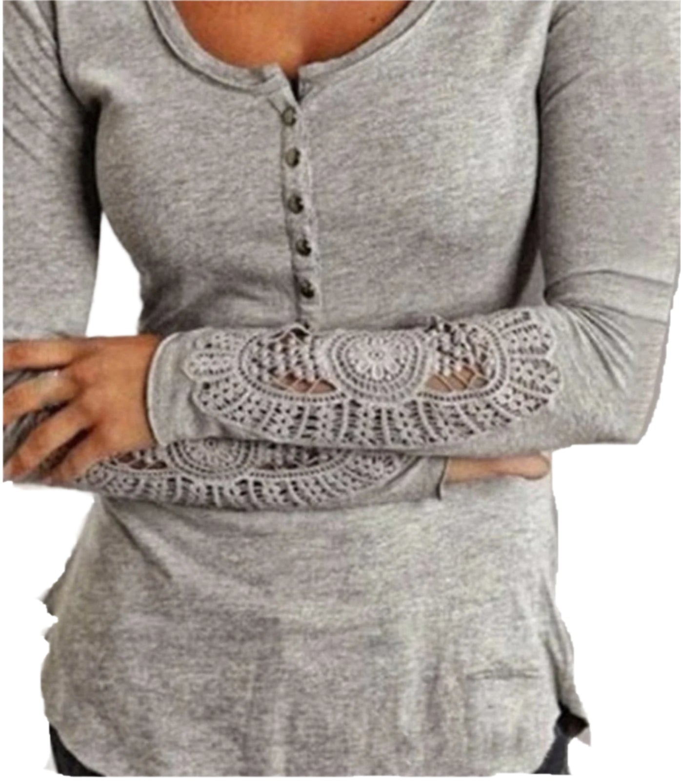 Larah - Zeitlose Eleganz Bluse mit Spitzenärmeln