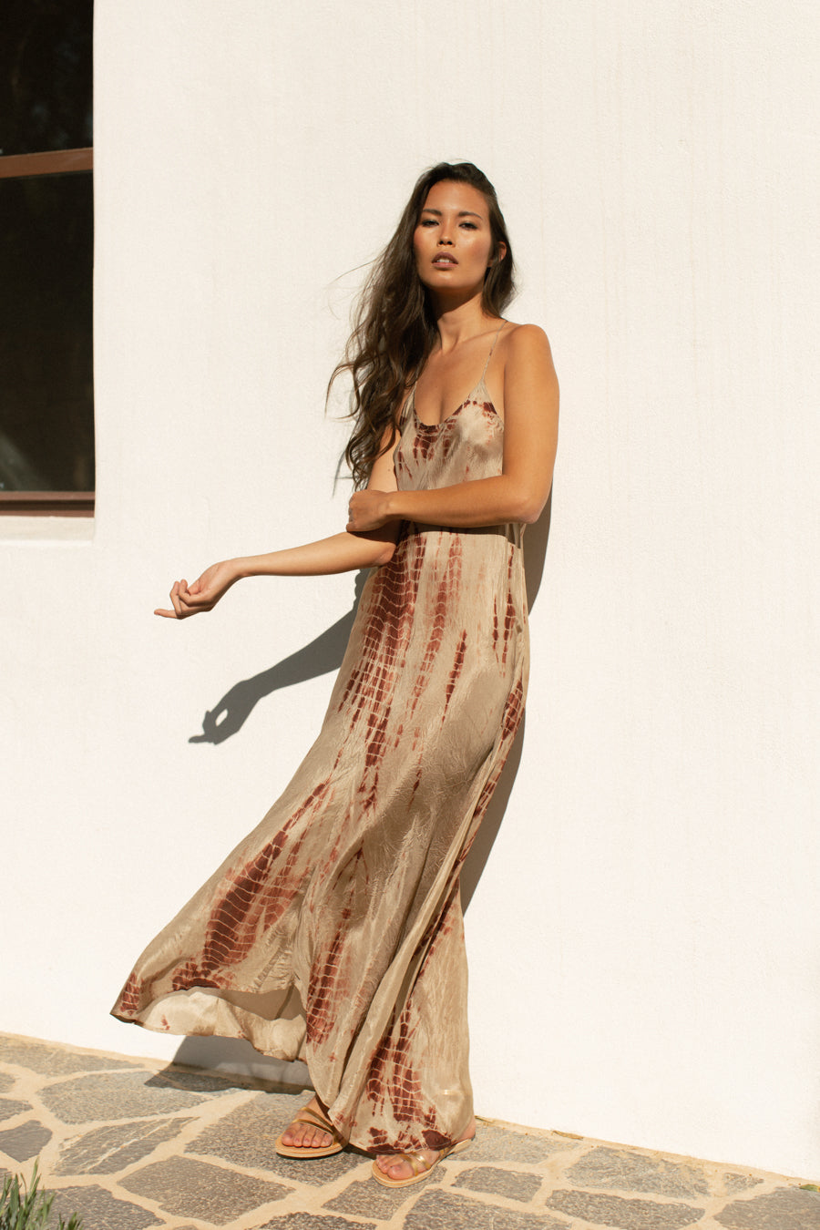 SereniSlip Maxikleid – Legeres langes Kleid mit Spaghettiträgern