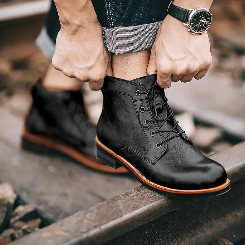 Mark | Herren Klassische Retro Lederstiefel