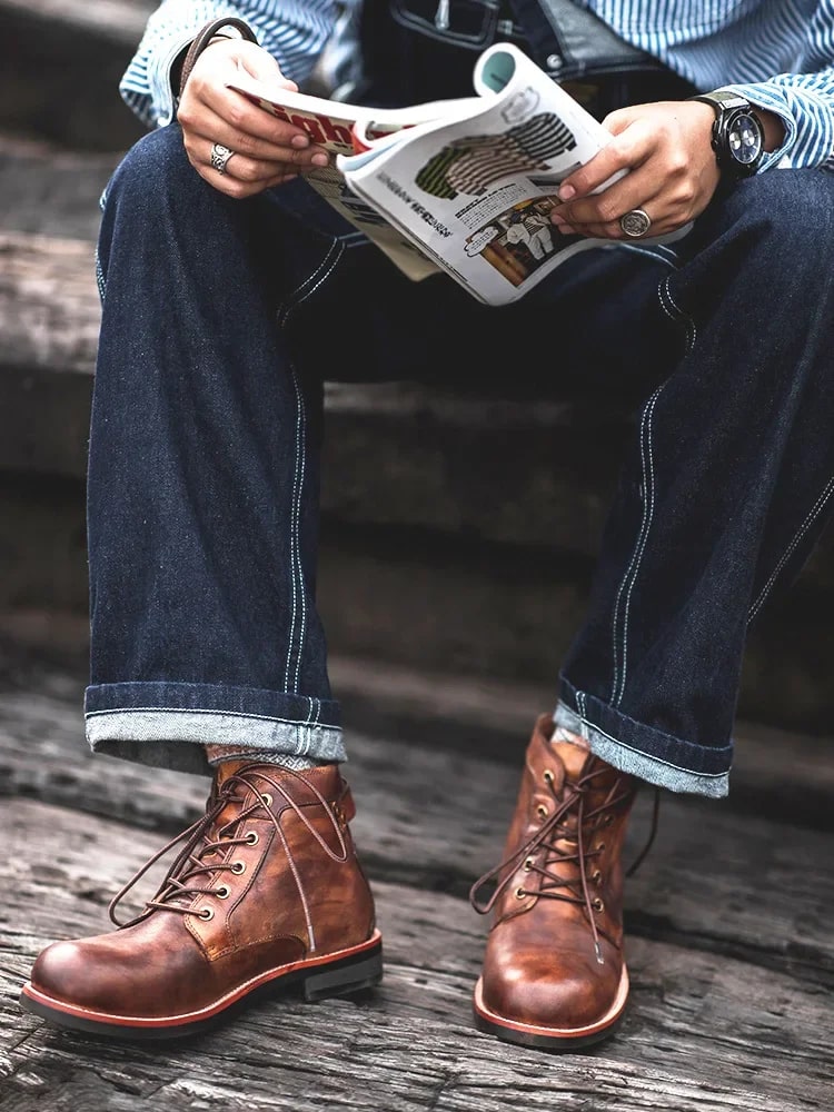 Mark | Herren Klassische Retro Lederstiefel