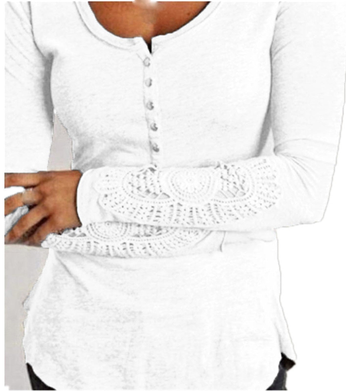Larah - Zeitlose Eleganz Bluse mit Spitzenärmeln