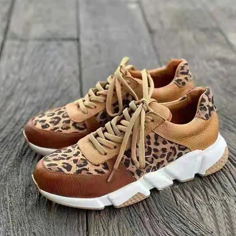 Cecilie - Rutschfeste leichte Sneakers mit Leopardenmuster