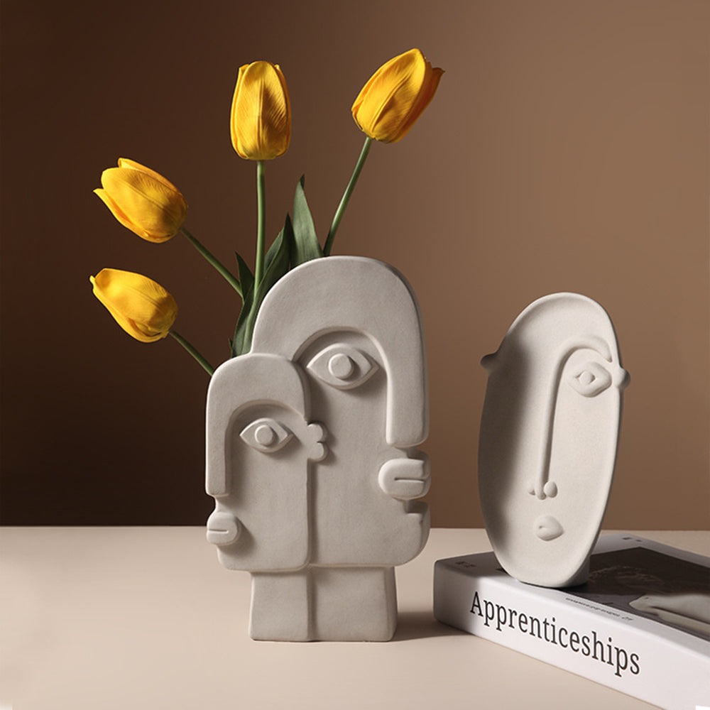FaceForm Skulpturale Bodenvase – Modernes Künstlerisches Statement