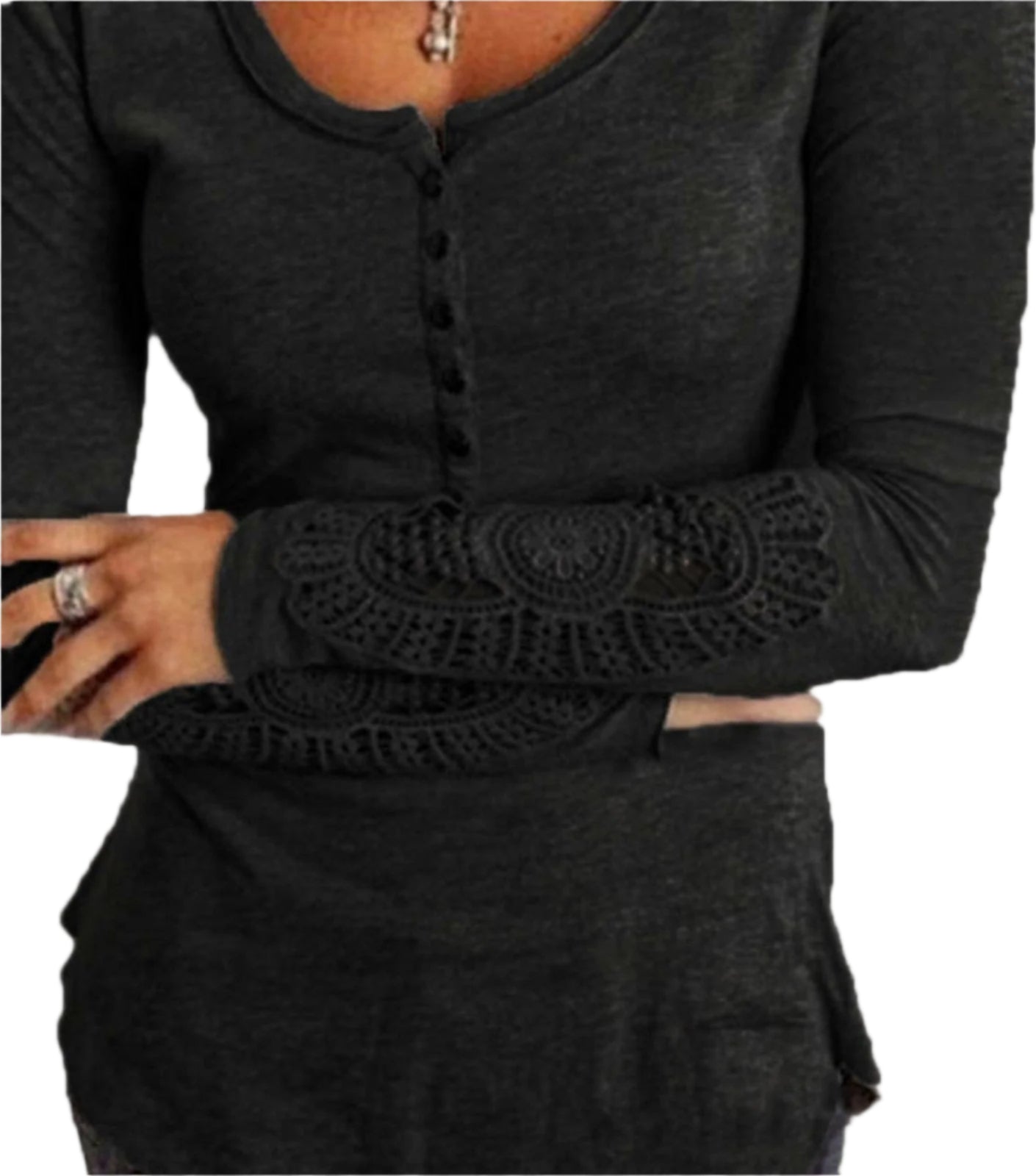 Larah - Zeitlose Eleganz Bluse mit Spitzenärmeln