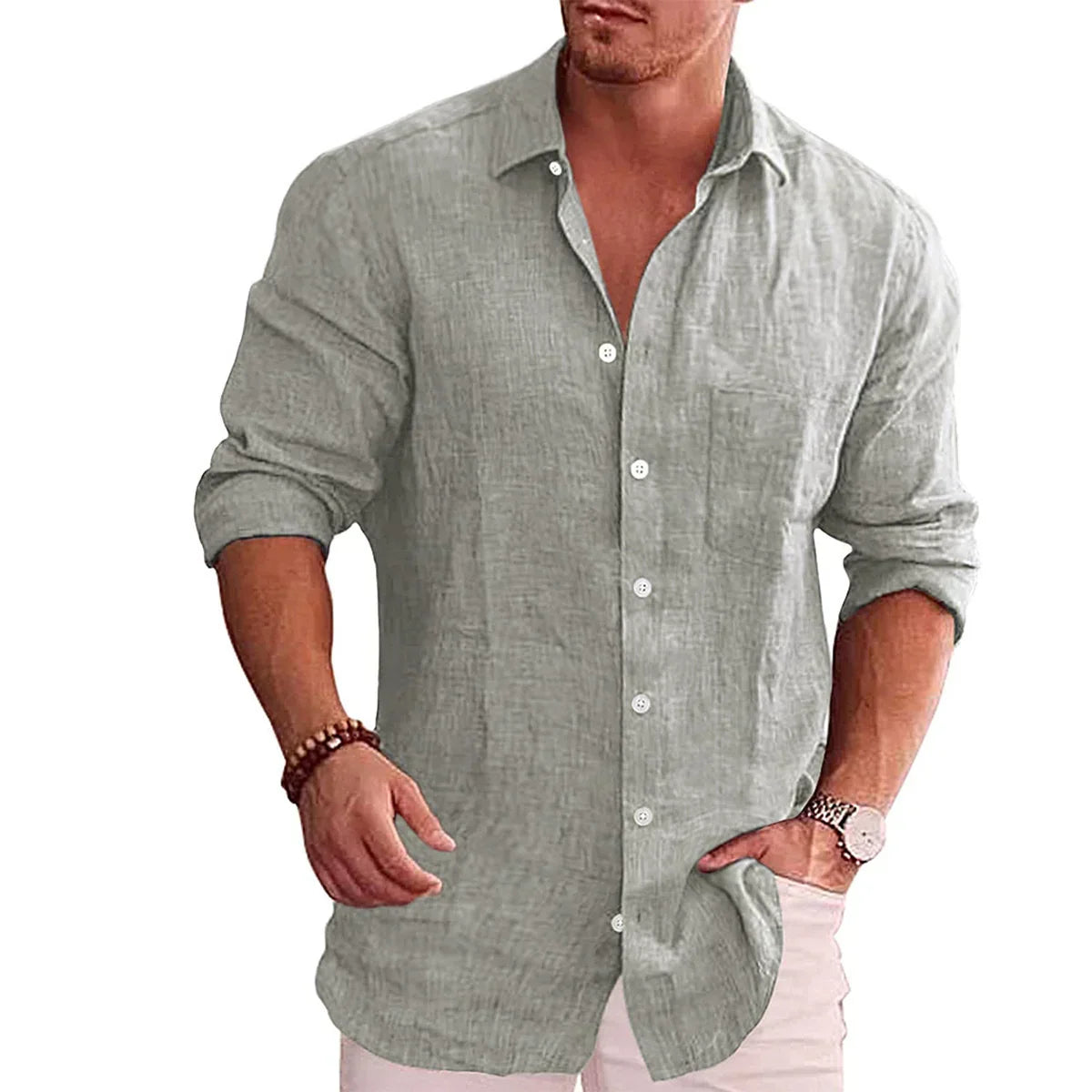 Oliver Freizeit Langarmshirt mit Knopfverschluss
