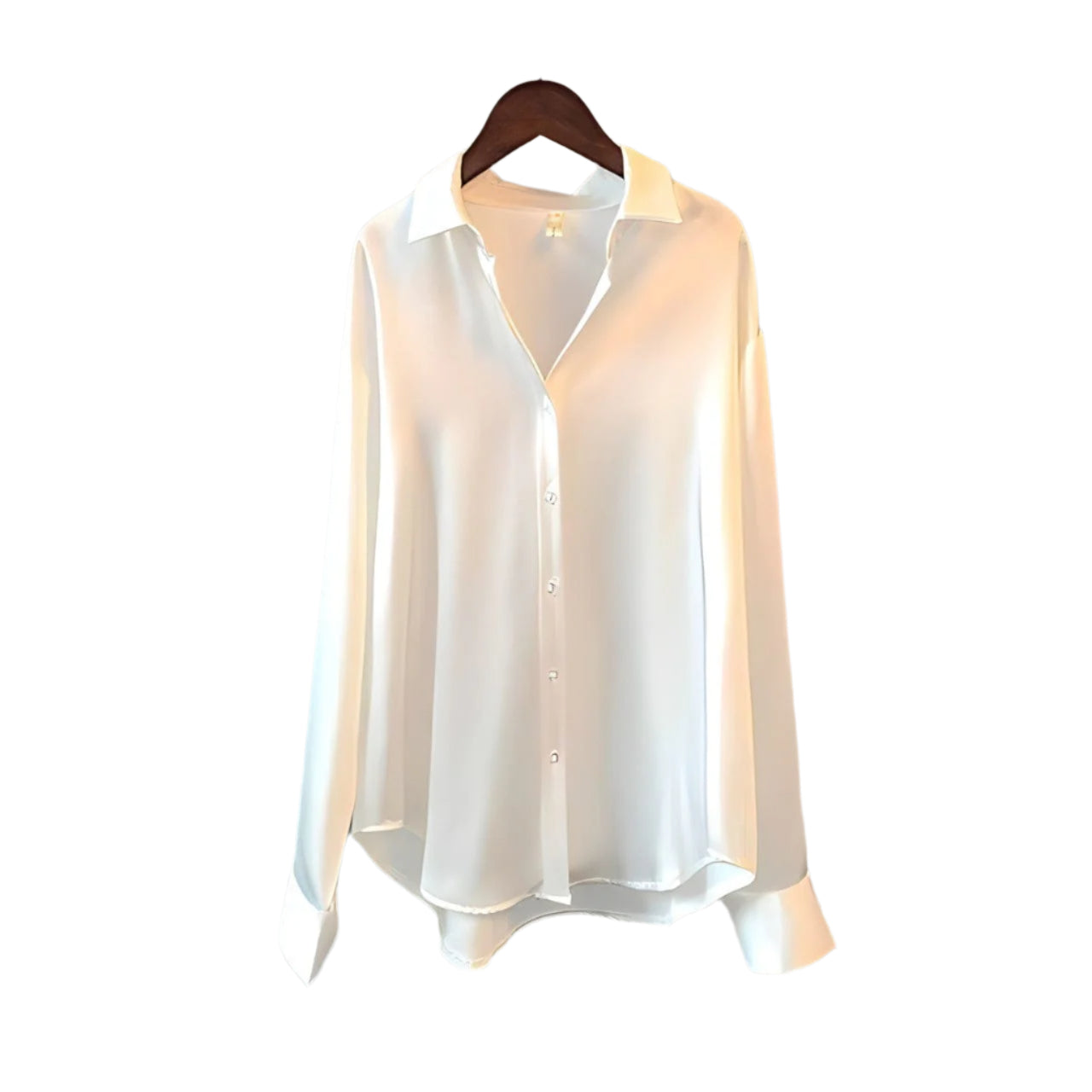 Brigitte - Elegante langärmelige Satinbluse mit klassischem Kragen