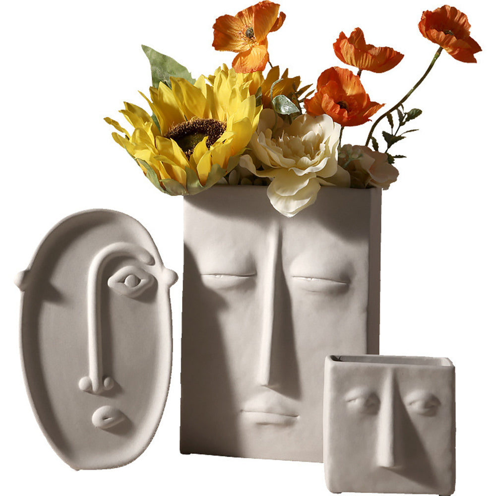 FaceForm Skulpturale Bodenvase – Modernes Künstlerisches Statement