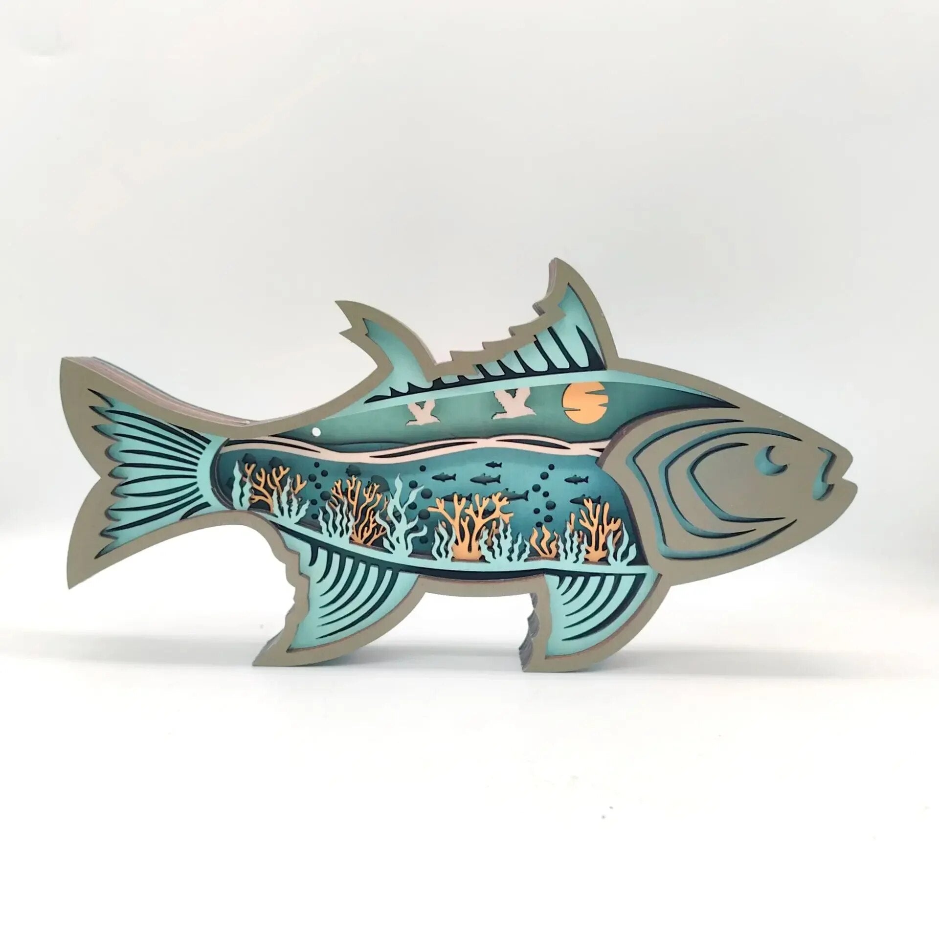 OceanGlow Leuchtende Muschel & Fischdekoration – Meeresinspirierte Kunst