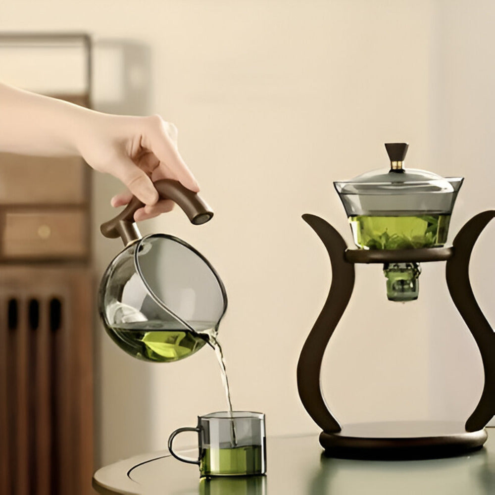 BrewMuse Trockenpour-Set in Glas – Magnetischer Trinkaufsatz und Ergonomischer Griff
