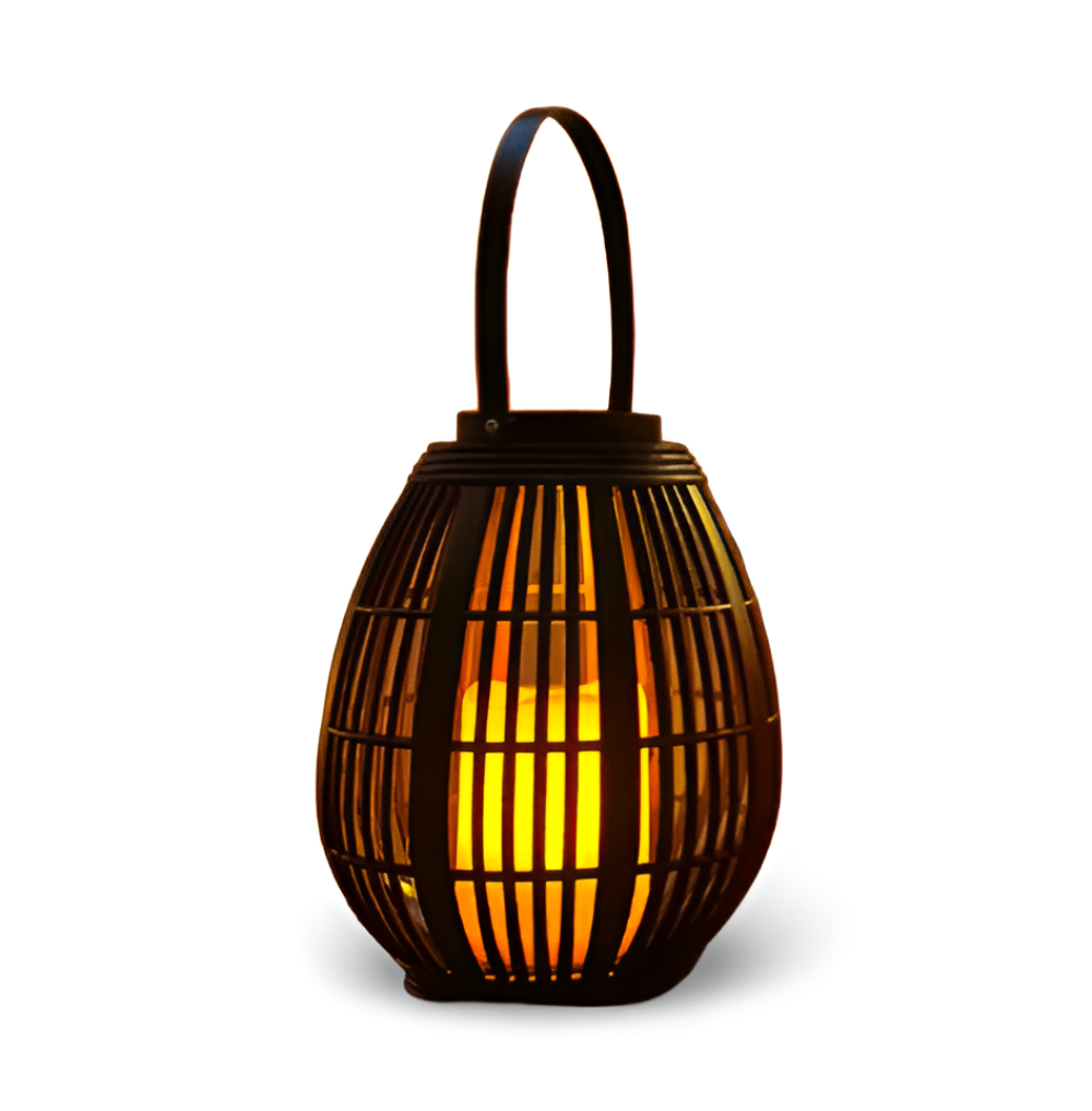 SunWeave Solarlaterne aus Rattan – Elegante Beleuchtung für die Außendekoration