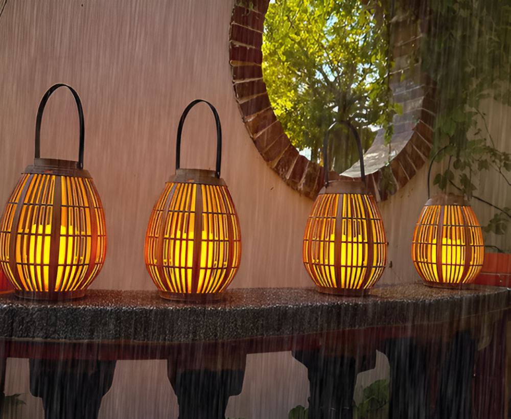 SunWeave Solarlaterne aus Rattan – Elegante Beleuchtung für die Außendekoration