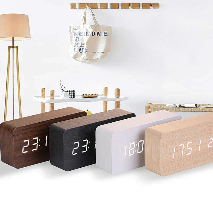 SmartGlow Bluetooth-geste gesteuertes LED-Wecker aus Holz