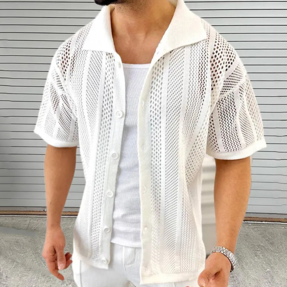 Oliver Kurzarm Herren Cardigan mit Knopfverschluss