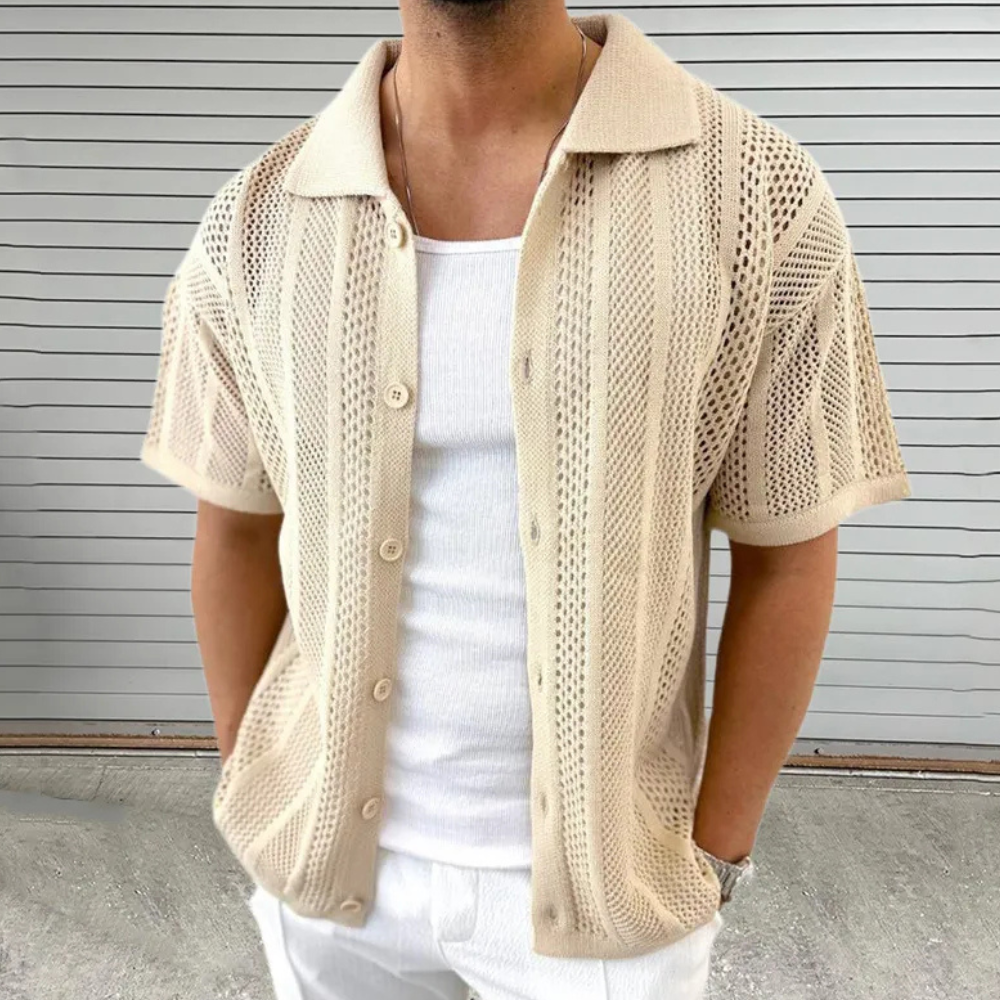 Oliver Kurzarm Herren Cardigan mit Knopfverschluss