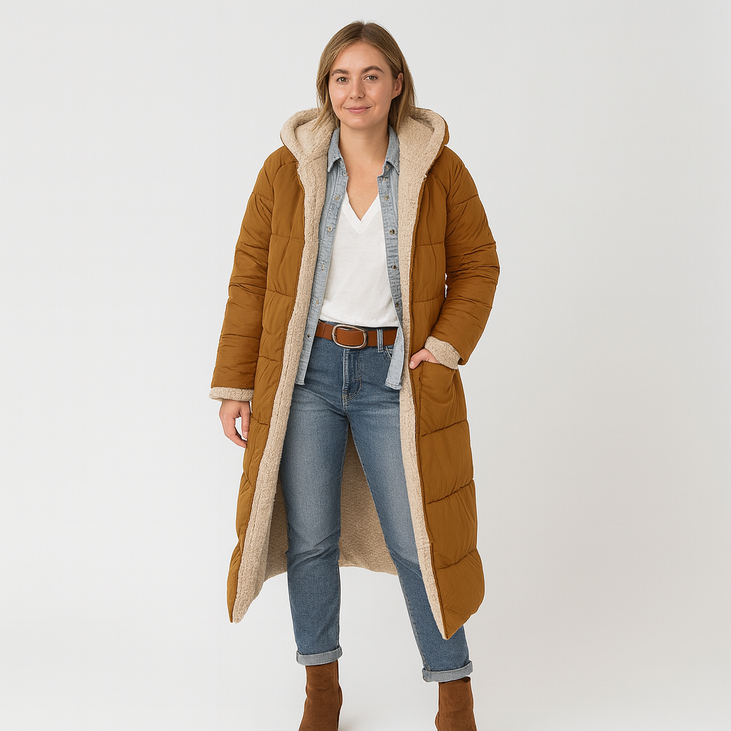 Jackie | Langer Puffer-Trenchcoat