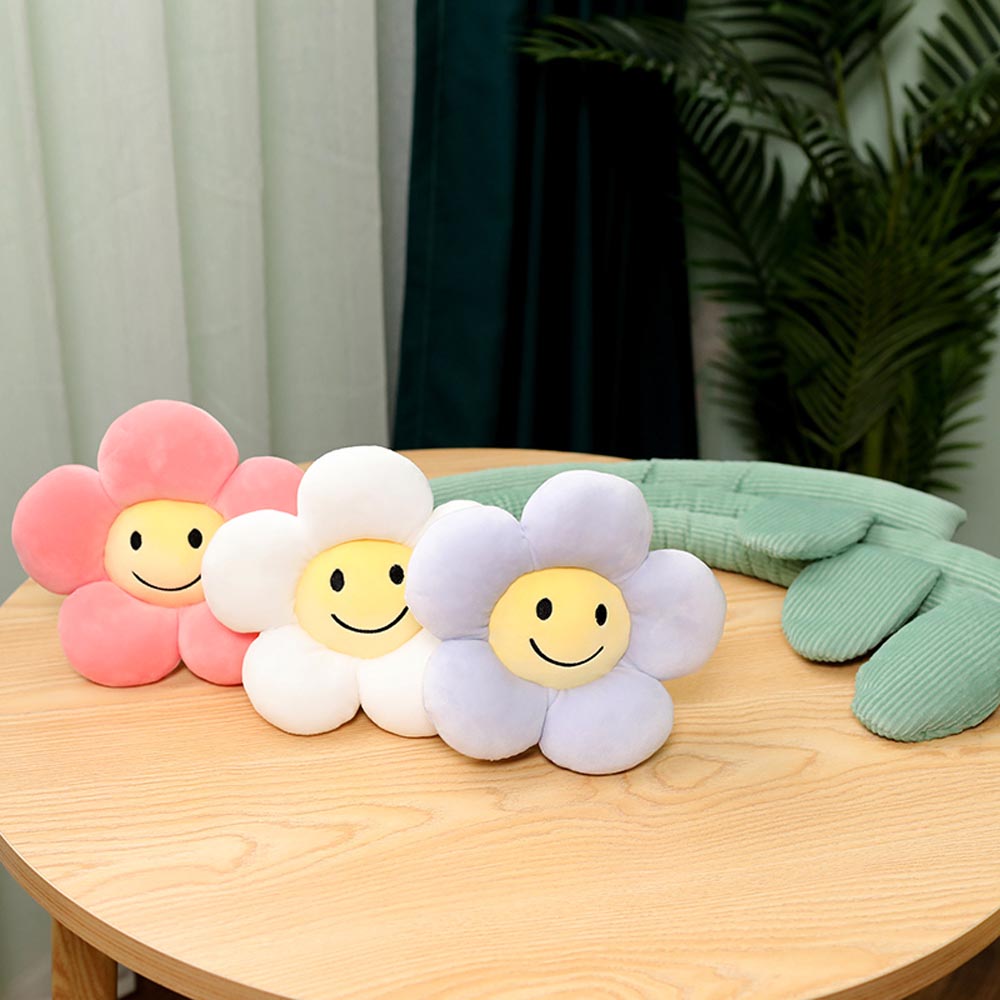 BlossomSmiles - Plüsch-blütenförmiger Smiley-Vorhangbinder