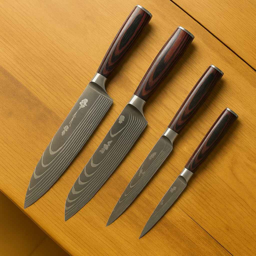 Kurosaki | 4-teiliges handgeschmiedetes japanisches Kochmesserset