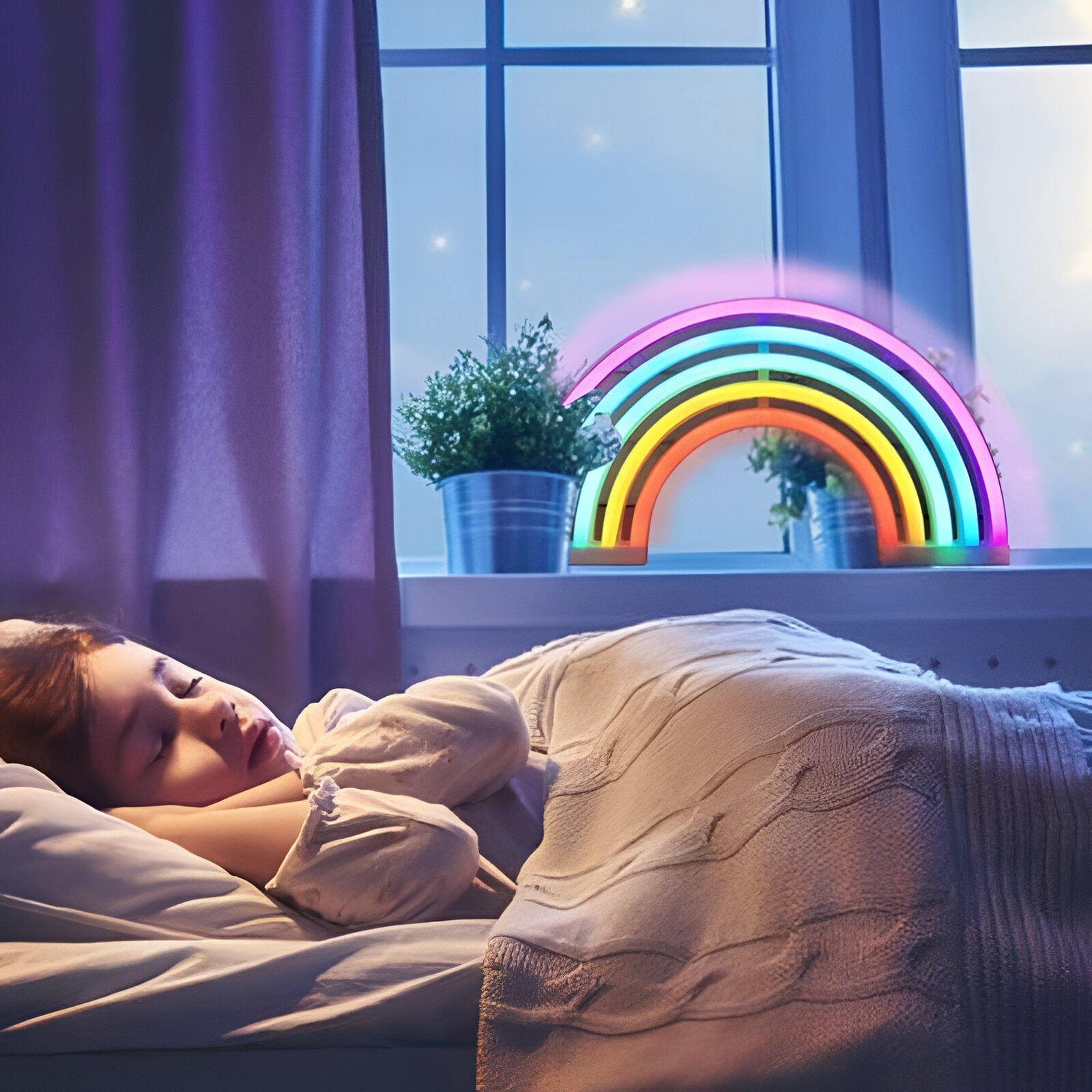 GlowArc - Stilvolles LED Regenbogen Nachtlicht