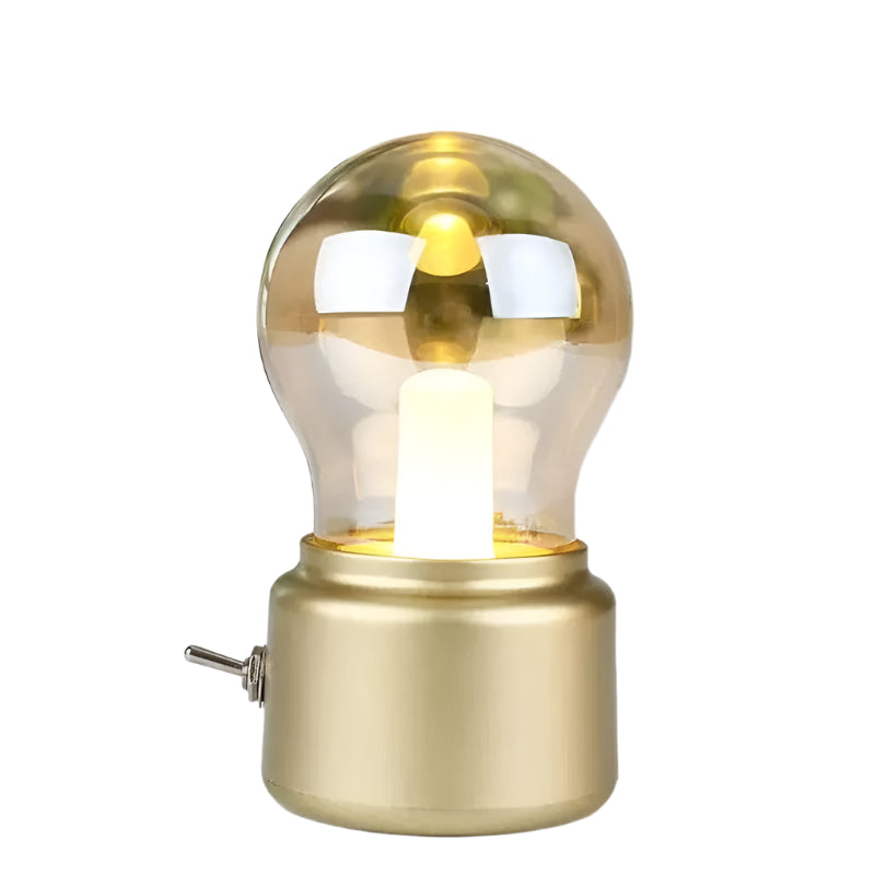 VintageGlow Drahtlose Industrielle Nachttischlampe
